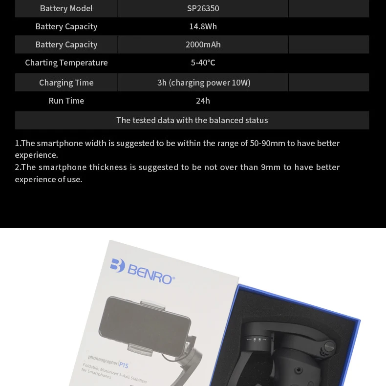 BENRO P1S P1 3 оси смартфон Gimbals Стабилизатор Ручной карданный стабилизатор для Gopro iPhone huawei XiaoMi