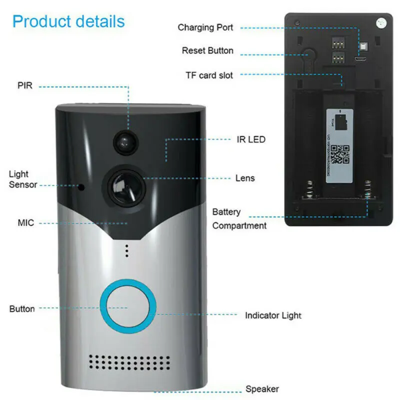 

2019 New High Quality WiFi Wireless Video Doorbell Two-Way Talk Smart Door Bell Security Camera HD