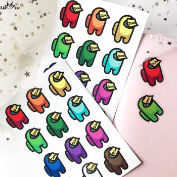 

LinYue Cartoon Among Us Sticker Creative Game Waterproof Transparent Hand Account Diary Stationery Graffiti Stickers