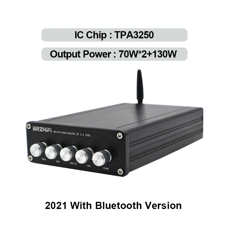 BRZHIFI Audio Hot Sell DP1 TPA3116 2.1 Class D Mini Digital Power Amplifier Bluetooth 5.0 Output 50W*2 100W Stereo Amplificador 