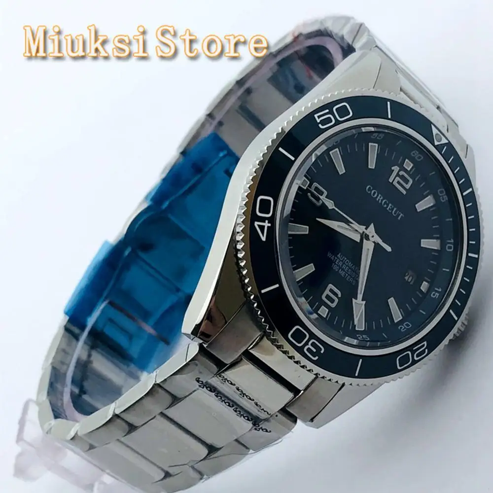 

CORGEUT 41mm Men's Top Casual Luxury Business Mechanical Watch Sapphire Glass Ceramic Bezel Blue Dial Date Automatic Watch