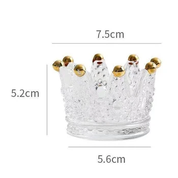 

Crown Shaped Tea Light Candle Holders Modern Clear Glass Design