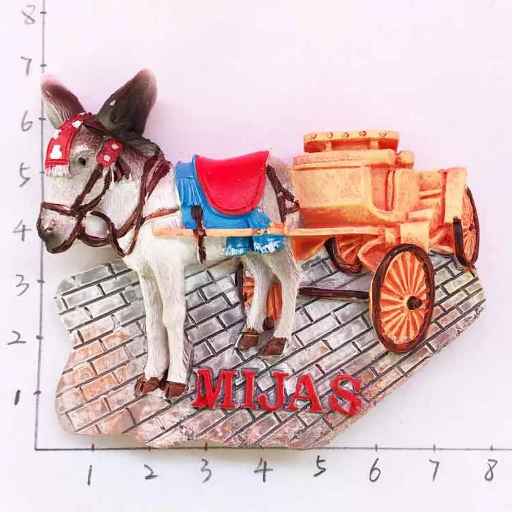 

Mijas Spain Magnets 3D Donkey Cart Fridge Magnets Tourist Souvenir Refrigerator Magnetic Stickers Home Decoration