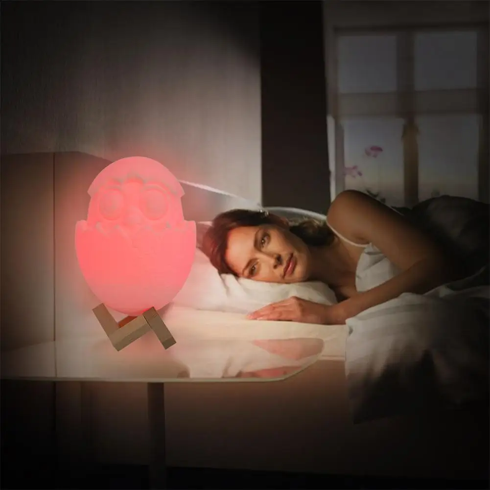 

Yfashion LED 16 Colors Lamp 3D Printing Egg Shape Light with Remote Control Night Light for Kids Room Supplies