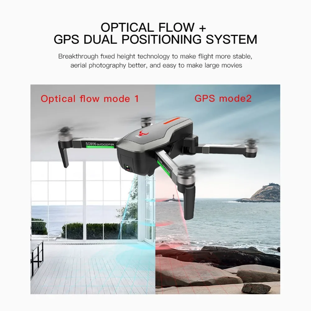 SG906 Профессиональные с GPS 5G WiFi FPV складной Дрон с камерой 4K Регулируемый Широкоугольный бесщеточный RC Квадрокоптер вертолет игрушки