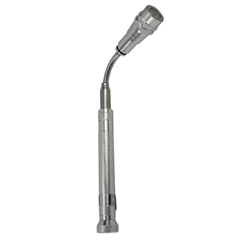 

Outdoor Camping Flash Light Torch Spotlight 3X Led Telescopic Flexible Magnetic Led Flashlight with 4X Button Battery