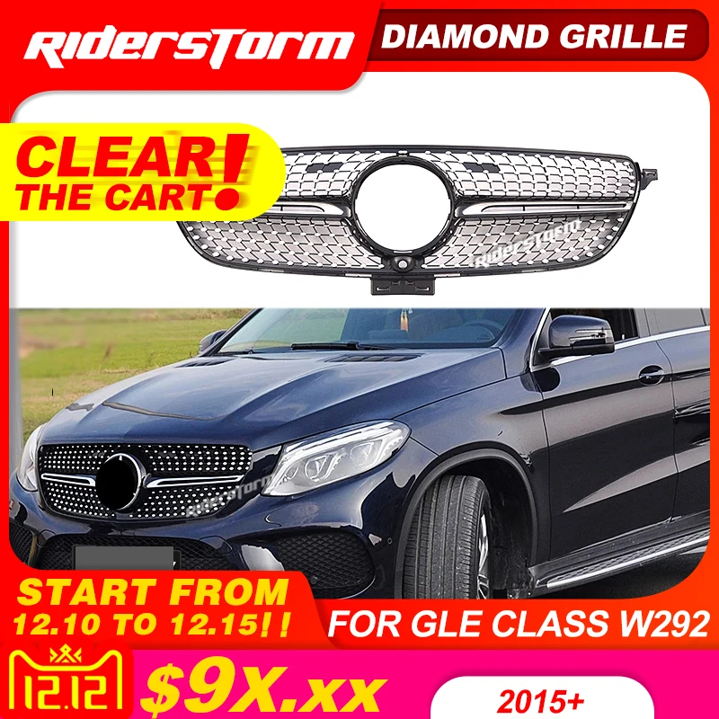 12 для GLE класса W166 w292 Алмазная решетка 4 matic Передняя Мерседес Бенц GLE300 GLE320 GLE350
