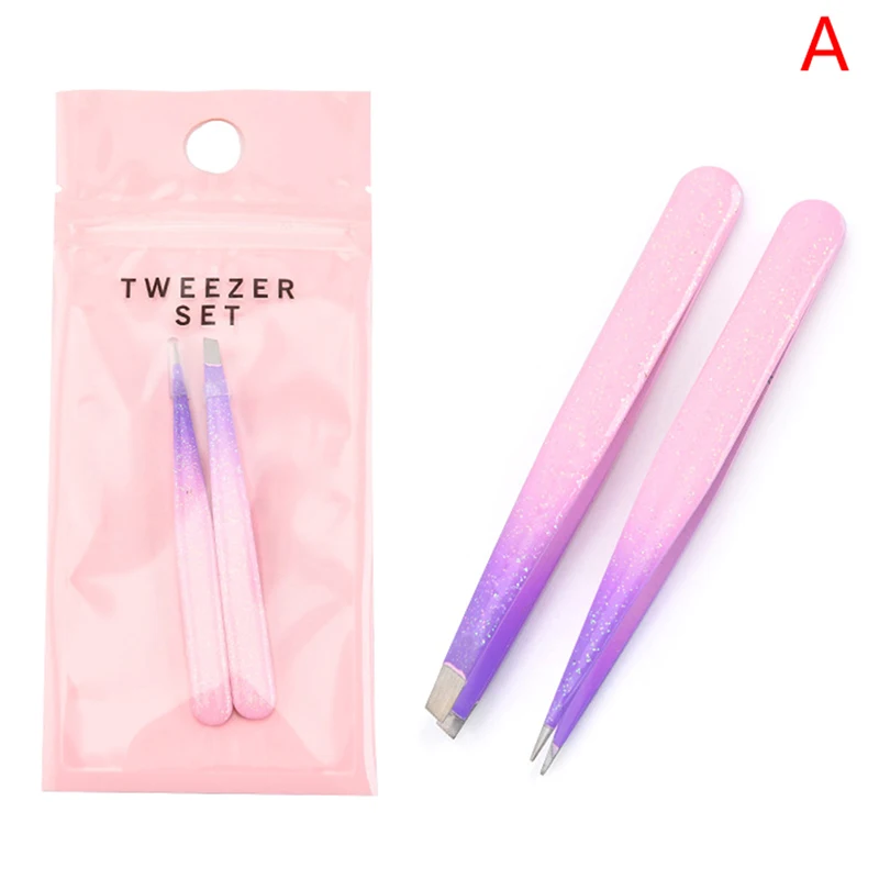 1/2pcs Eyebrow Tweezer Hair Beauty Slanted Puller Stainless Steel Eye