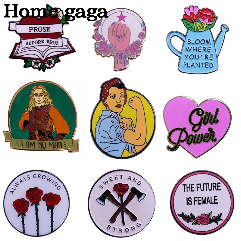 D3187 Homegaga Феминистская брошь и эмалевые булавки Металлические модные украшения
