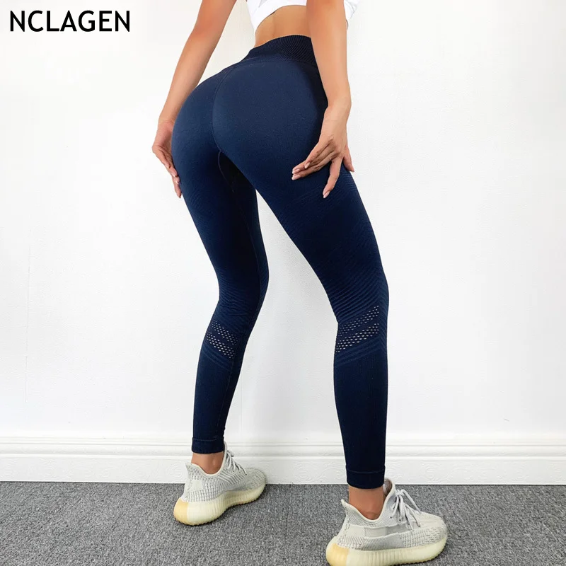

NCLAGEN Yoga Pants Fitness Seamless Women Sweat Gym Sport Workout Running Trousers Training High Waist Butt Lifting Leggings
