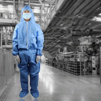 

One Time Disposable Waterproof Oil-Resistant Protective Coverall Clothes Overall Suit Protective Clothing Dustproof Overalls
