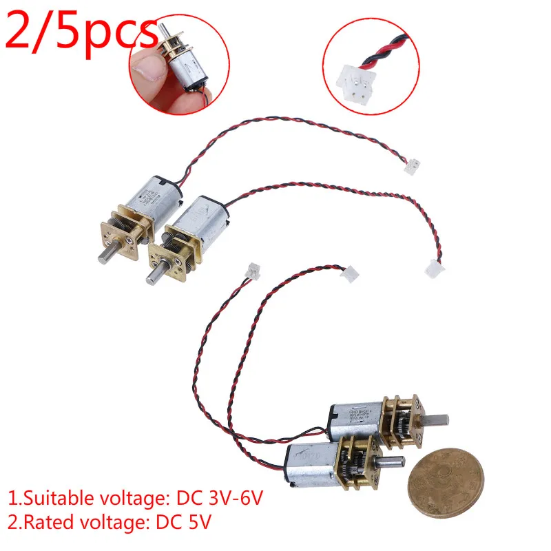 

2/5pcs DC 3V-6V 5V 55rpm Reduction Gearbox Slow Speed Micro N20 Full Metal Gear Motor New Arrival