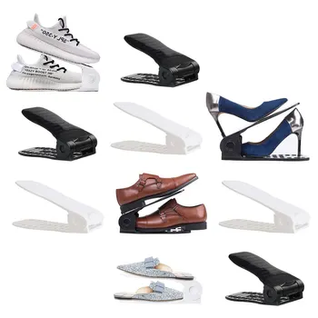 

2/6/10 Pc Adjustable Shoe Organizer Simple And Practical Shoe Rack Shoe Slots Organizer Space Saver Storage Rack Holder Shoebox