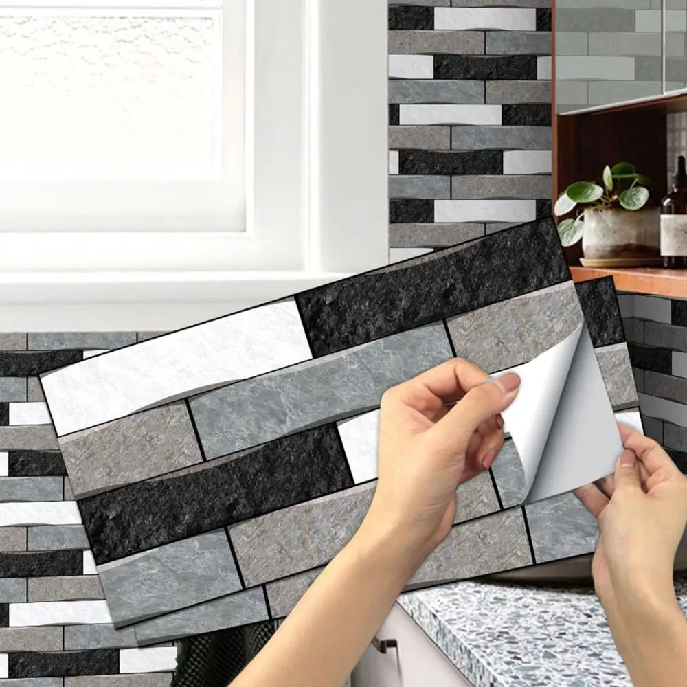 Мозаичная самоклеящаяся плитка Backsplash Настенная Виниловая наклейка для ванной