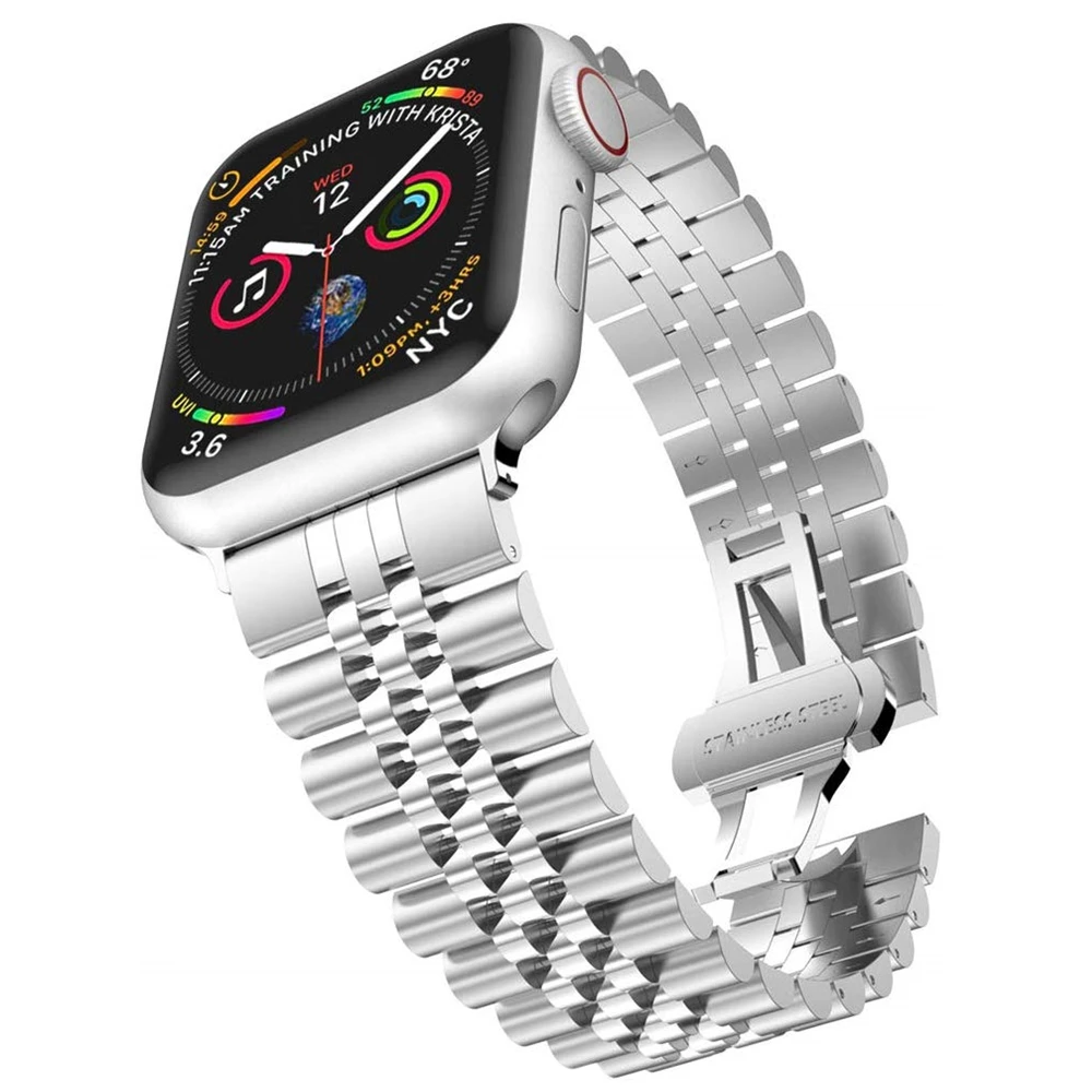 Ремешок для часов apple watch series 6 5 4/SE band 40 мм 44 браслет из нержавеющей стали iwatch 3/2/1 38 42