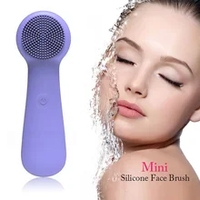 Электрический инструмент для ухода за кожей двусторонний силиконовый щётка для очищения лица портативный 3D очищающий Вибрационный Массажер щетки для мытья лица
