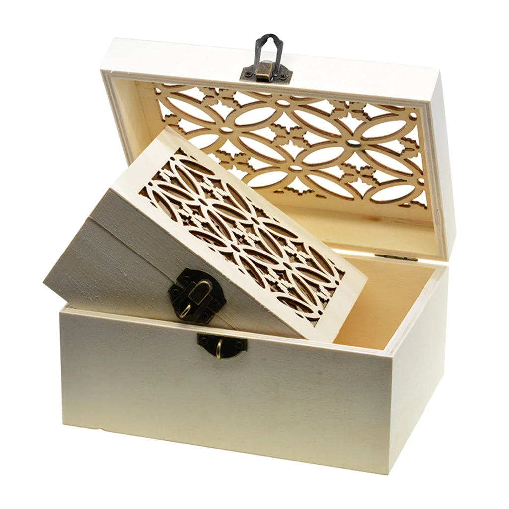 Винтажный пустой деревянный ящик для ювелирных изделий 3 размера органайзер