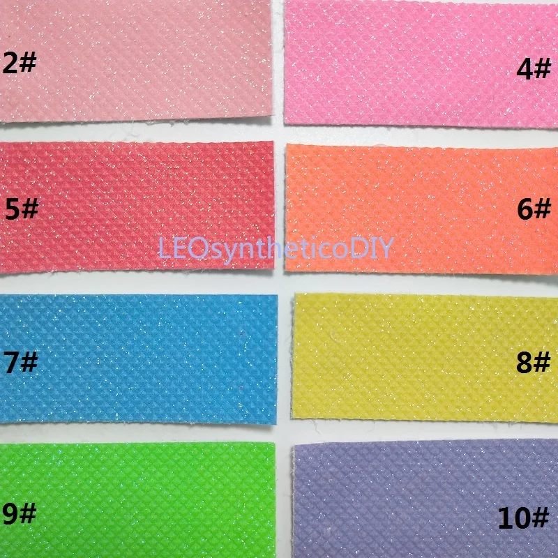 90X134CM Neon Microfiber Glitter Fabric, Cuero Sintetico Glitter Leather For Making Bows Accessories LEOsyntheticoDIY P761