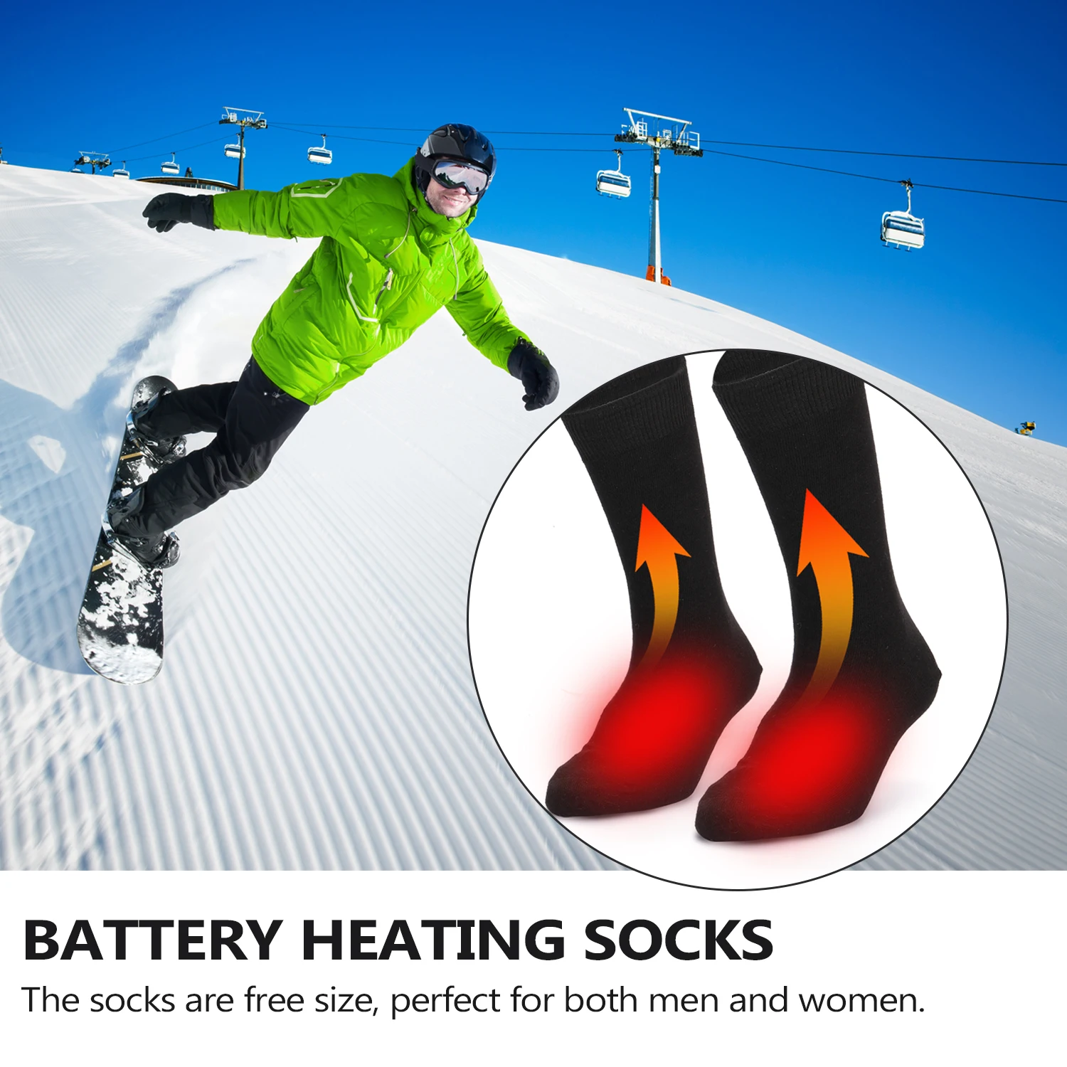 Electric Heated Socks Battery Powered Cold Weather Heat Socks Outdoor Riding Camping Hiking Motorcycle Warm Winter