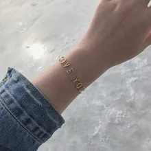 Английские буквы I love you золотой браслет сладкий романтический дизайн женский браслет любовь ювелирные изделия Аксессуары подарок на день рождения