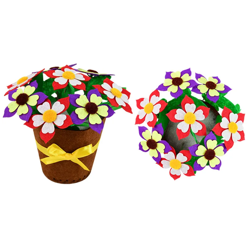 

Non-woven Diy Flowerpot Creative Home Decoration Handmade Flowers Pots For Festival Party Gifts Crafts Learning Education