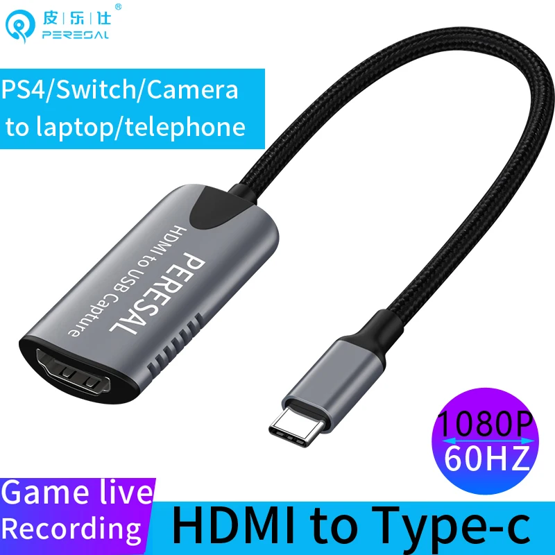 PERESAL HDMI to TYPEC capture card for Cannon/Nikon computer connect