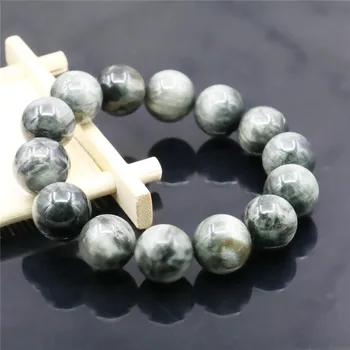

14mm Natural Gray Round Eagle Eye Stone Bracelet Women Men Girl DIY Hand Made Fashion Jewelry Making Design