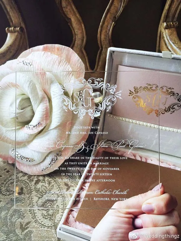  Customized Acrylic Wedding Invitations Marriage Sen Network Red Invitation Wedding Invitation Card  - 4.0004E+12