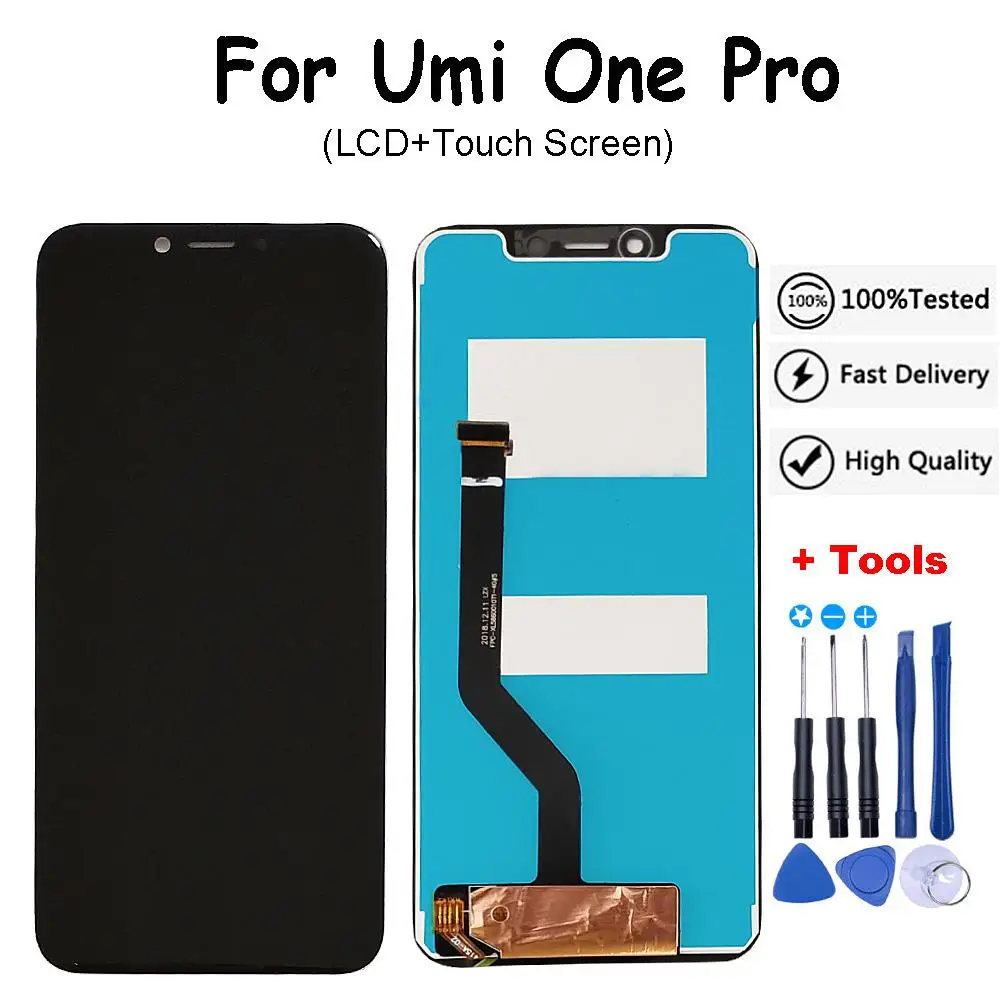 5," черный для UMI UMIDIGI One Pro ЖК-дисплей с кодирующий преобразователь сенсорного экрана в сборе запасные части для UMIDIGI One+ Бесплатные инструменты - Цвет: Черный