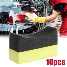 

10Pcs Waxing Sponge Cleaning Tool Corner Wipe Clear Wax Car Interior Cleaning PE Sponge Brush Multifunctional Car Wheels Brush