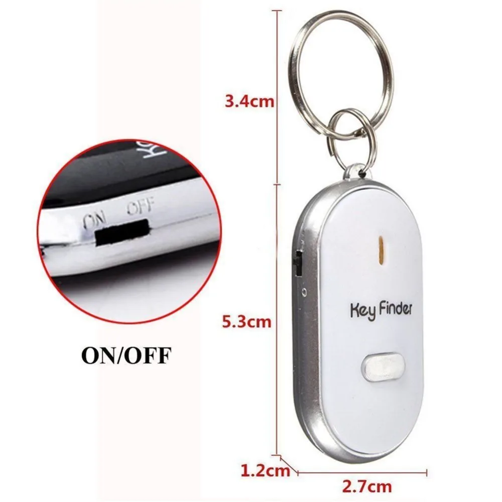 Colorful LED Key Finder Locator Find Lost Keys Flashing Alarming Whistle Beep Sound Control #244273