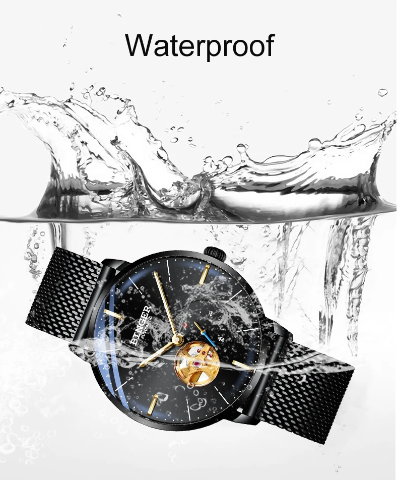 Швейцарские BINGER мужские часы люксовый бренд Miyota с автоматическим перемещением Мужские механические часы с турбийоном сапфиром светящиеся B8612