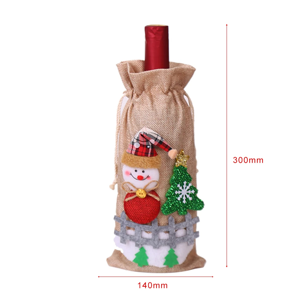 Christmas Wine Bottle Cover Champagne Wine Bottle Cover Christmas Red Wine Gift Bag Christmas Candy Bag Party Home Decoration