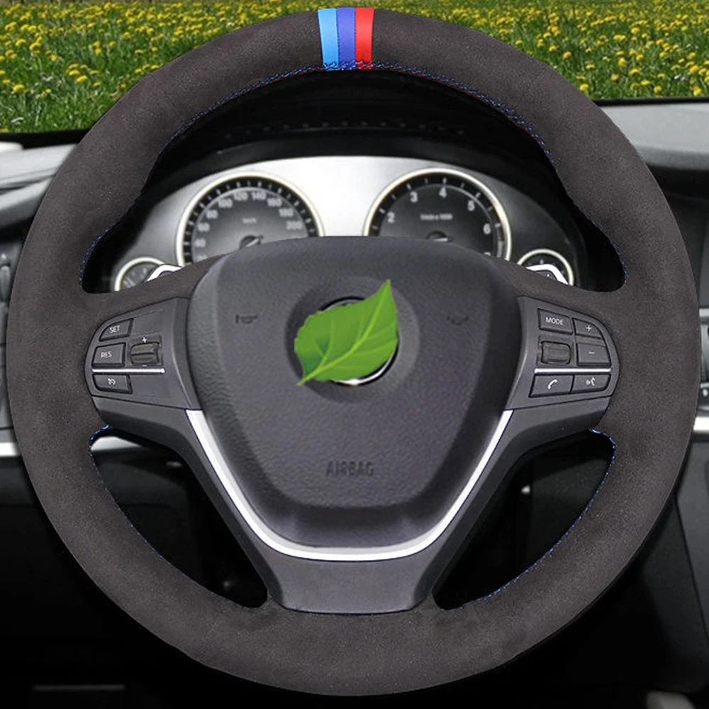 DIY ручной работы черная замша чехол рулевого колеса автомобиля для BMW F20 F21 F22 F23 F30