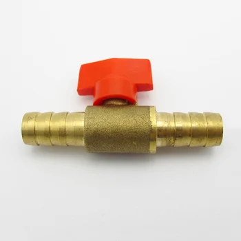 

10mm Hose Barb 2 Two Way Brass Ball Valve Pipe Fitting Connector Adapter For Fuel Gas Water
