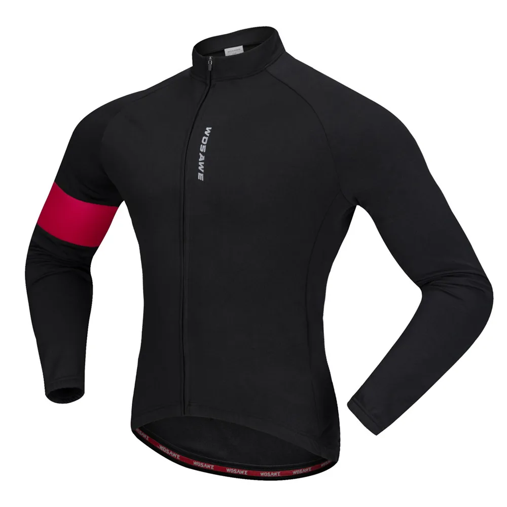 WOSAWE/осенне-зимние куртки для велоспорта теплая флисовая куртка на молнии с карманом и длинным рукавом, Джерси, одежда Ciclismo, MTB, велосипедная гоночная мужская куртка - Цвет: BC204-R