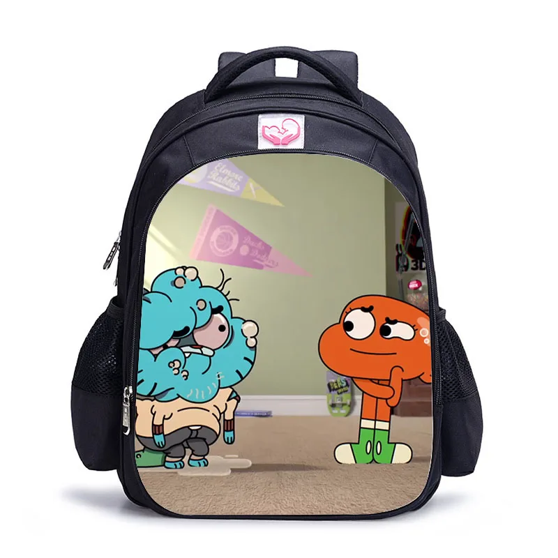 16 дюймов удивительный мир Gumball детские школьные сумки ортопедические школьный рюкзак для детей мальчиков девочек Mochila Infantil мультяшный чехол - Цвет: 1pc backpack 10