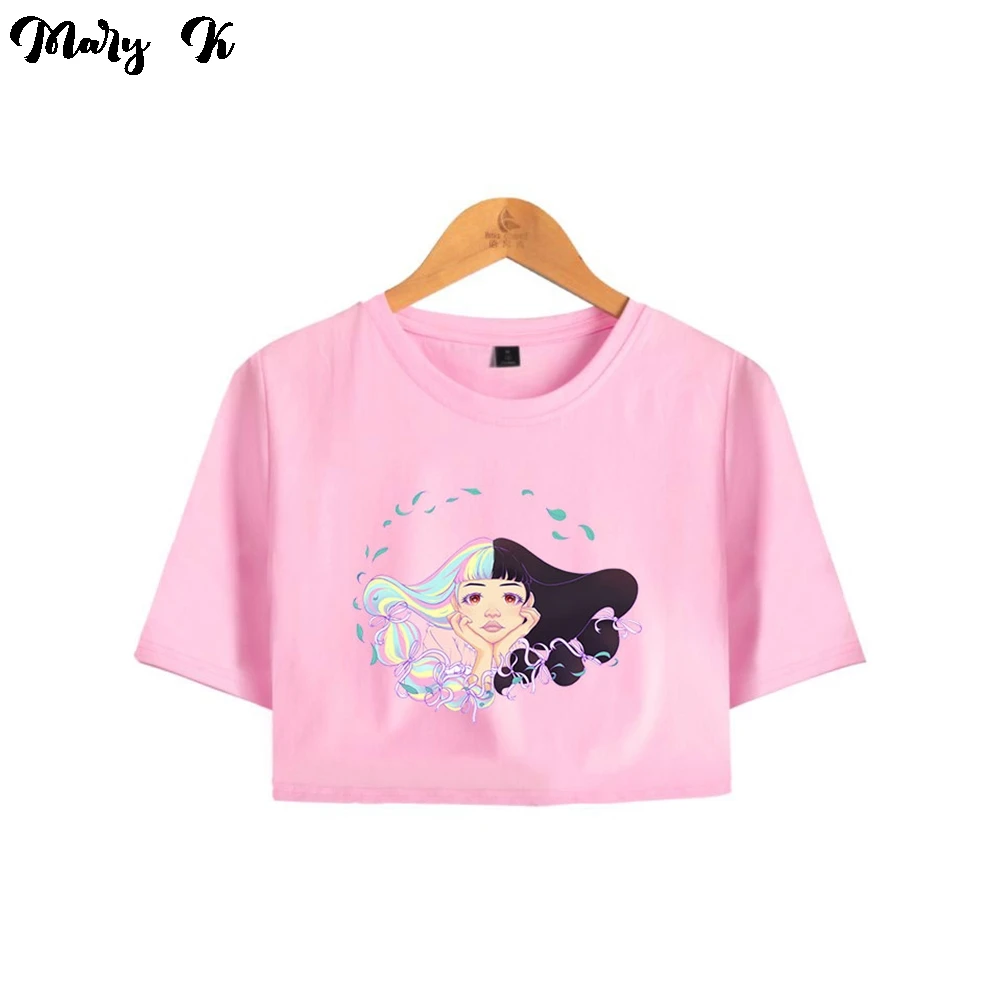Laurent Karila épouse Mélanie T Shirt col rond pour femme, haut court et surdimensionné, nombril, Melanie  Martinez, K 12 | AliExpress