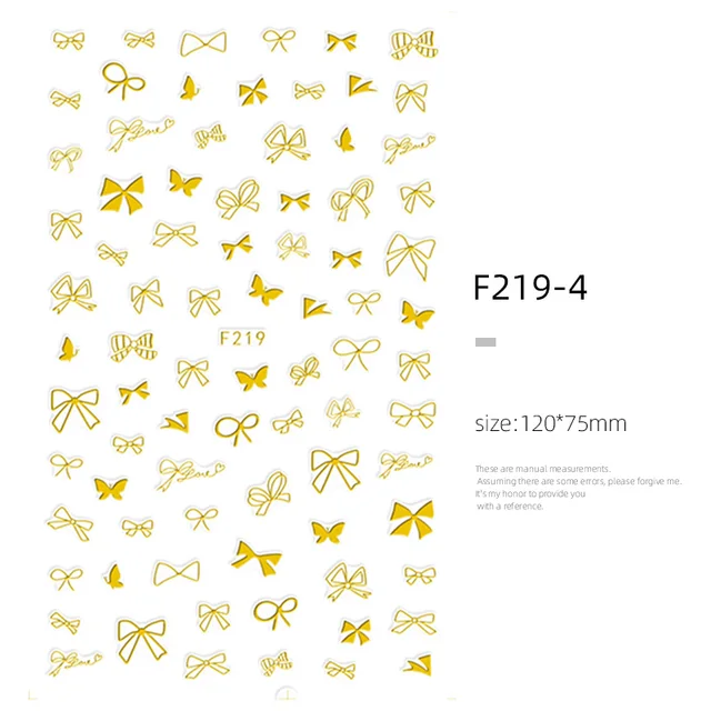 HNUIX Nail stickers circle silver gold geometry hollow 3D sticker art nail sticker sticker slider stickers star moon F219gold