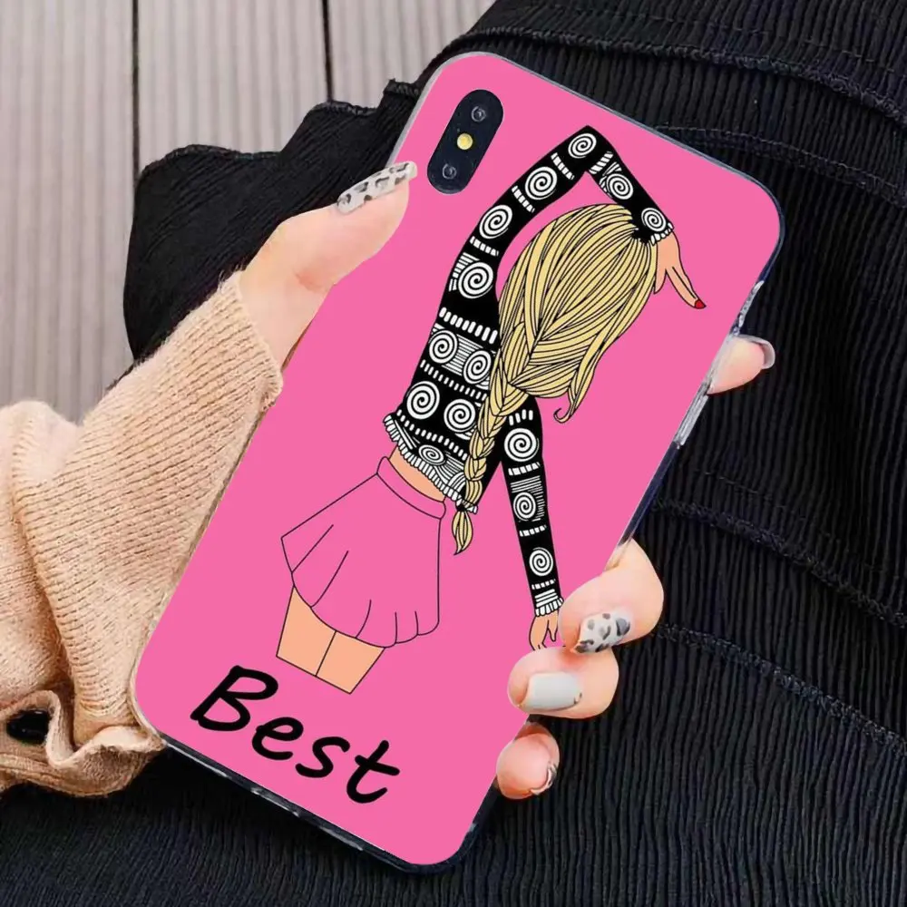 Лучшие друзья BFF подходит для iPhone 11 Pro 4 4S 5 5S SE 5C 6 6S 7 8X10 XR XS Plus Max iPod Touch мягкий