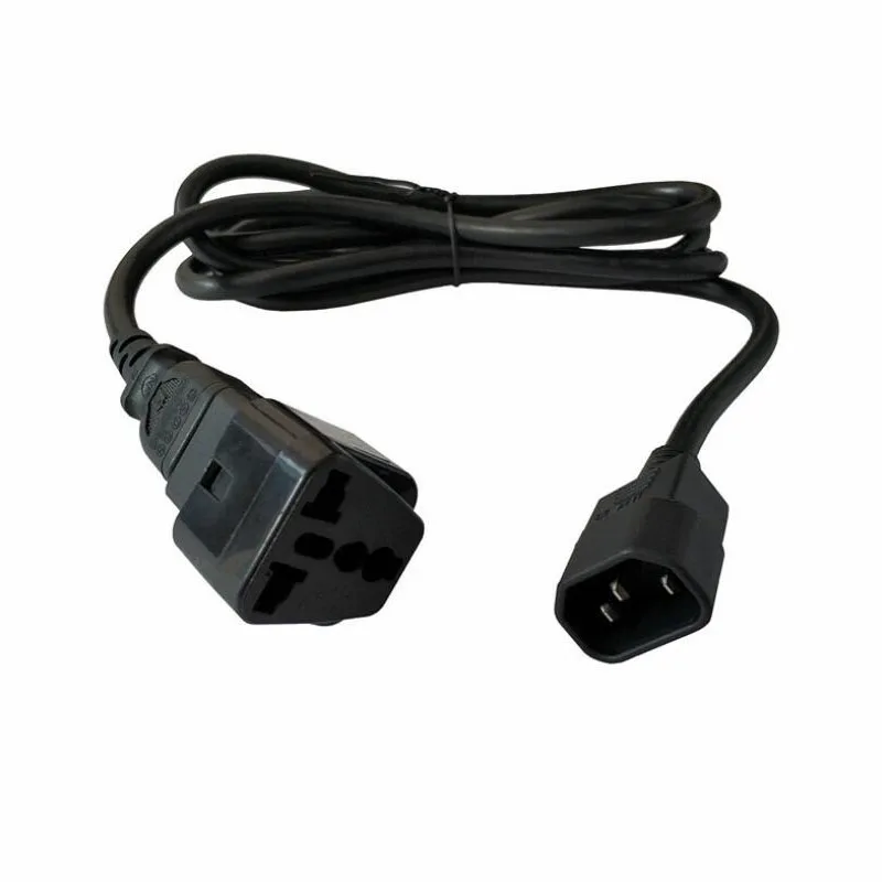 Черный 1,8 м PDU удлинитель питания IEC320-C14 штекер к универсальной розетке гнездо Кабель питания адаптер Черный - Цвет: Черный