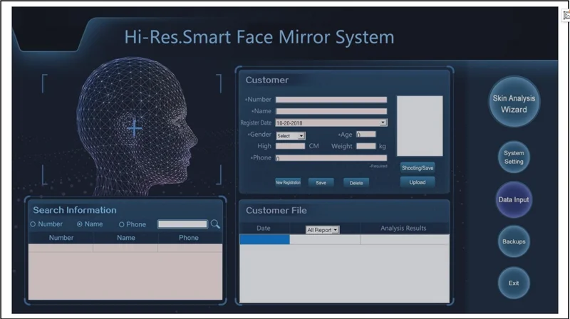 3D профессиональный контрольный анализатор кожи машина цифровой детектор проблем лица волшебное зеркало оборудование красоты