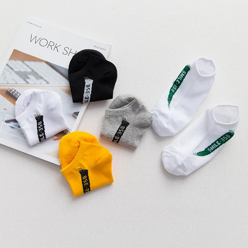 MEN'S Ankle Socks Coconut Men's Socks English Lettered Pure Cotton Socks Wholesale Men And Women Couples Cotton Hot Selling Sock