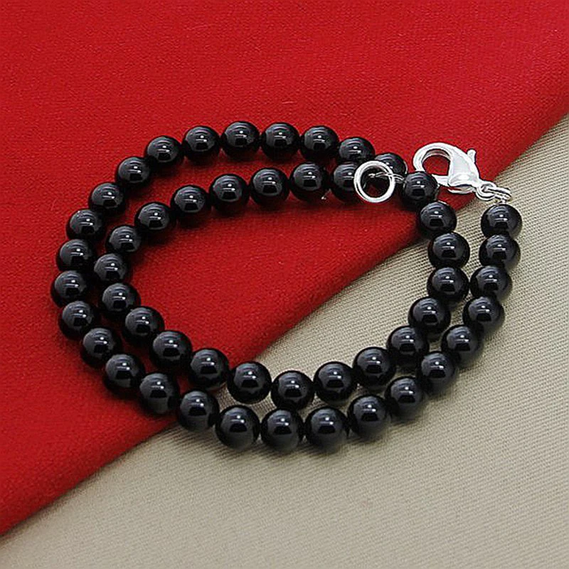 Набор украшений из пресноводного жемчуга, серебро 925 пробы, набор украшений для женщин, свадебные черные жемчужные ожерелья, браслеты