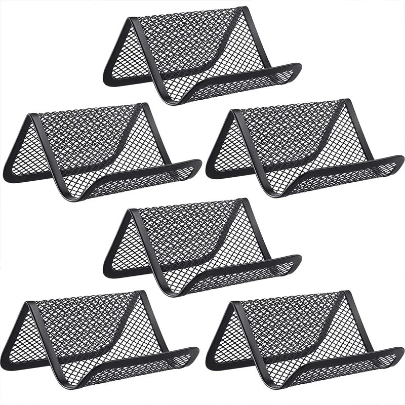 

30 Pieces Black Metal Mesh Business Card Holder Business Card Desk Desktop Name Card Organizer for Office Name Card