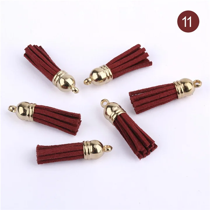 color 11 10 шт./лот, мини кисточки, сделай сам, искусственная кожа, кисточки 4 см, кисточки для ювелирных изделий, сережки, аксессуары, 30 цветов - Цвет: color 11