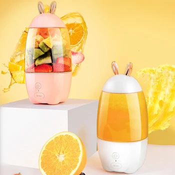 

2020 New Oct Lovely Rabbit Household Portable USB Rechargeable Juicer Cup Fruit Blender Mixer Portable mini size Fruit Juicer