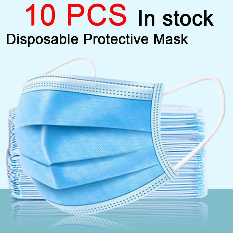 

10/20/50/pcs Disposable protective mask Three layers of protection Dust-permeable mask Spray Protective mouth and nose mask MK09