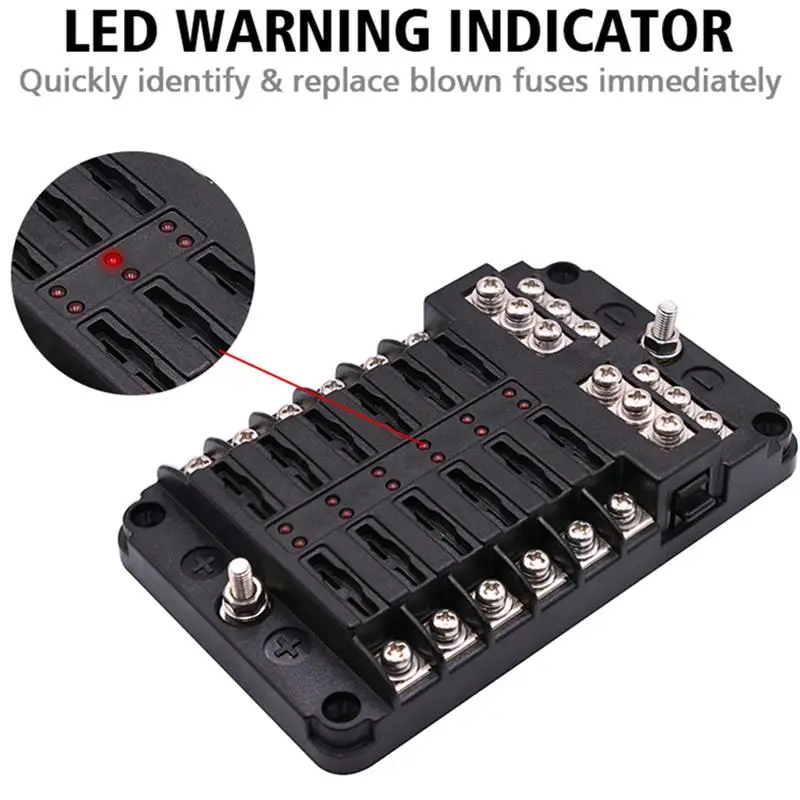 1 Pc Fuse Box Plastic Prime Universal Durable 12 Way Fuse Holder Car