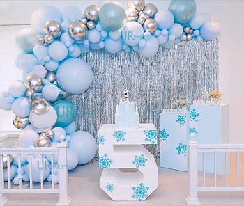 

160 PCS balloon garland Frozen Macaron Blue baby and balloon birthday anniversary for Grand Event and Children's Day